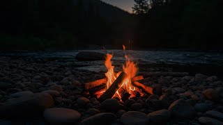 Relaxing Campfire Ambience at Night  Fire Sounds to Help You Sleep [upl. by Norrad387]