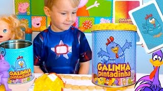 Galinha Pintadinha Surpresas na lata Jogo da Memoria Baby Alive Brinquedos Massinha PlayDoh Surprise [upl. by Idnahk]