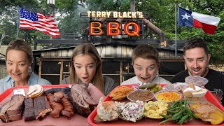 New Zealand Family try real Texas BBQ for the first time TERRY BLACKS [upl. by Graner]