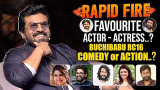 Rapid Fire With Global Star Ram Charan  Allu Arjun  Buchi Babu  Mahesh Babu  Kajal  News Buzz [upl. by Emera]