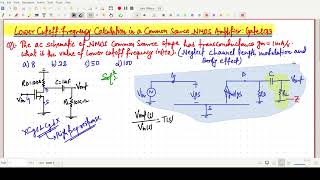 Lower Cutoff Frequency Calculation in a Common Source Amplifier Gate 2013 [upl. by Imogen118]