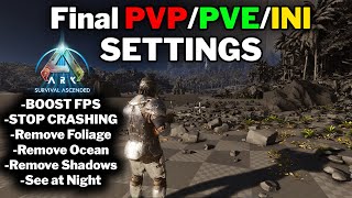 Best Ark Survival Ascended Graphics Settings  PVP  PVE  INI  How to fix flickering  Crashing [upl. by Valerio]