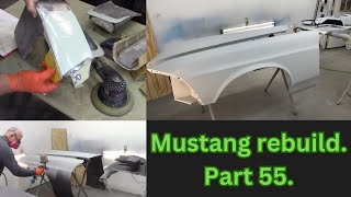 Epoxy primer on fenders and parts Mustang rebuild Part 55 mustang howto restoration diy [upl. by Alexandria418]