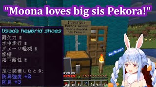 Pekora presents Moona with her official uniform 【HololiveEng Sub】【Minecraft】 [upl. by Ailicec]