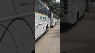 Many SETC buses halted at shantinagar bus parking setc ac and non ac reels [upl. by Aicatsal]