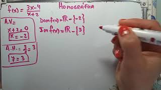 Función Homográfica Dominio Imagen cero y ordenada al origen [upl. by Idham]