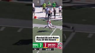 Marshall DB Josh Moten Picks Off Ohio State QB Will Howard 😤 [upl. by Nesline]