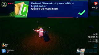 How to EASILY Defeat Stormtroopers with a Lightsaber in Fortnite locations Quest [upl. by Erine]