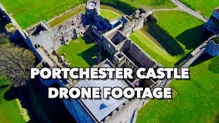 Portchester Castle UK Drone Footage in Spectacular 4K [upl. by Aihsele]