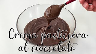 CREMA PASTICCERA AL CIOCCOLATO in 2 minuti per FARCIRE TORTE E DOLCI [upl. by Monteith870]