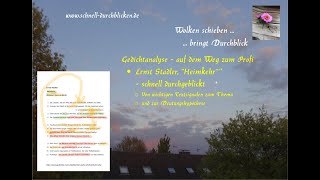 So wird man GedichtanalyseProfi Gedicht Beispiel Ernst Stadler quotHeimkehrquot [upl. by Esteban]