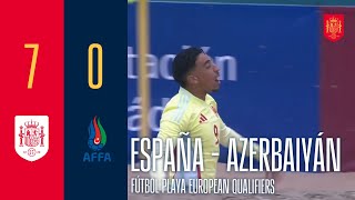 RESUMEN  España 70 Azarbaiyán   Fútbol Playa  European Qualifier  🔴 SEFUTBOL [upl. by Khalsa]