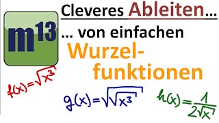 Ableitung von einfachen Wurzelfunktionen zuerst in die Potenzschreibweise bringen [upl. by Gnim]