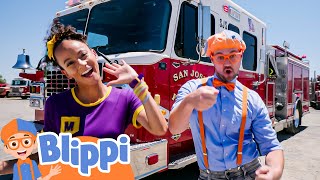 Blippi and Meekah Build a Fire Truck  Blippi  Kids Songs  Moonbug Kids [upl. by Russel]