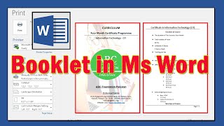 How to Create a Booklet in Microsoft Word  Booklet making in ms word in UrduHindi [upl. by Seitz]