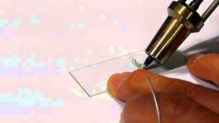 Soldering Glass Fiber on Glass by Ultrasonic Soldering Iron [upl. by Korns186]