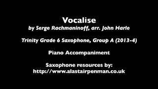 Vocalise by Rachmaninoff arr Harle Piano accompaniment [upl. by Heshum768]