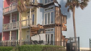 Homes apartments and businesses in Galveston sustained damage during Hurricane Beryl [upl. by Nahtiek633]