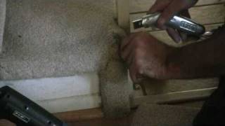 Pet Damage Carpet On Corner Of Stair A Creative Carpet Repair Tutorial [upl. by Amehsyt]