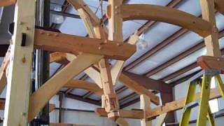 Cabin Creek Timber Frames raises a 12x12 compound joinery [upl. by Salomo822]