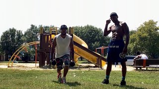 Me Stizzy amp Timontae did a tough dumbbell super set [upl. by Anirtac937]