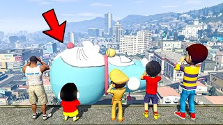 LITTLE SINGHAM WITH SHIVA SHINCHAN FOUND BIGGEST EVER DORAEMON IN GTA 5 [upl. by Netsreik]