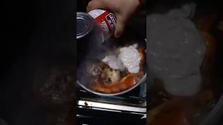 Pork Chop 🍚 Winter Camping Recipe porkrecipe wintercamping dogshorts [upl. by Sifan]