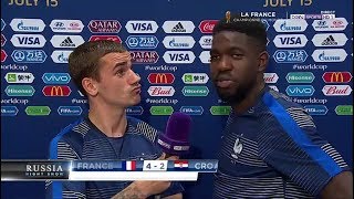 France vs Croatie 4 2 Les Réactions de SAM Umtiti Griezmann Deschamps Pavard et Mendy [upl. by Nwahsor]