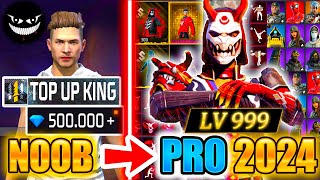 500000💎DIAMONDS🔥TOP UP KING😱watch how many skins I got Free Fire [upl. by Anilorac]