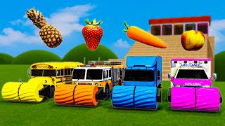 Wheels On The Bus  More Baby songs  Vehicles Harvesting Fruit  Kids Songs amp Nursery Rhymes [upl. by Rafaj]