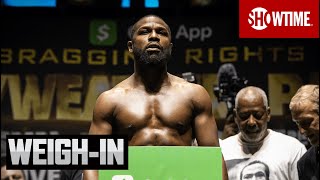 Mayweather vs Paul Ceremonial WeighIn  SHOWTIME PPV [upl. by Aicnatsnoc]