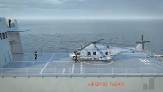 helicopter take off from italian frigate bergamini class virginio fasan 1080p [upl. by Ecar748]