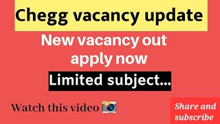 chegg vacancy update June apply now limited subject available earnmoney share chegg watch [upl. by Thatch]