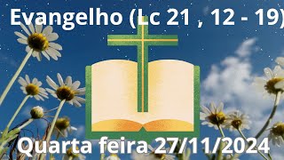 Evangelho  Lc 21  12  19  Quarta feira 27112024 [upl. by Folly]