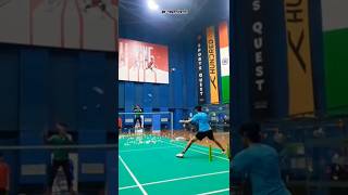 How to do perfect double defense practice 💯 badminton trickshots short viralvideo smash bwf [upl. by Srednas]