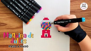 Como pintar una MAQUINA DE DULCES en PIXEL ART  Facil y rapido – Tutorial paso a paso dulces [upl. by Limann]