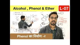 L07  Phenol  फ़ीनॉल का निर्माण  preparation of phenol by cumene hydroperoxide [upl. by Alleunamme]