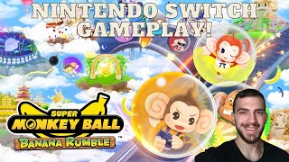 Super Monkey Ball Banana Rumble Nintendo Switch Gameplay [upl. by Iveksarap776]