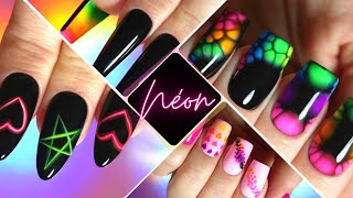 4 Nail Arts FACILES avec les PIGMENTS NÉONS ✨ [upl. by Avilo]