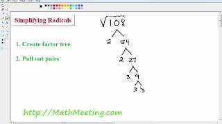 Simplifying Radicals  Square Roots [upl. by Anniram]