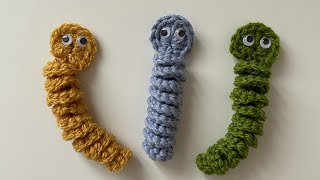 Worry Worm Crochet Wiggler Crochet Worm Toy Crochet  Very Easy Toy Pattern [upl. by Susumu607]