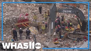 LIVE RESCUE Louisville crews save worker trapped under construction site [upl. by Igal]