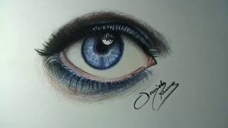 Come disegnare un occhio realistico con i pastelli  How to draw a realistic eye with pastels [upl. by Liva324]