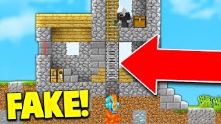 THE BEST FAKE LADDER TROLL Minecraft Skywars Trolling [upl. by Anavi816]