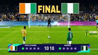 Nigeria vs Côte dIvoire FINAL  Penalty Shootout 2024  African cup nations 2023  PES Gameplay [upl. by Noreen]