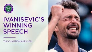 Goran Ivanisevics 2001 winning speech  Wimbledon Retro [upl. by Rahel591]