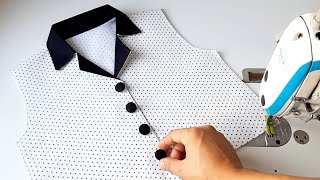 how to sew collar on dressthe Best sewing techniques this collar are here [upl. by Lednor]