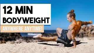 ONLY need 12 Minutes Full Bodyweight Workout In or Outdoor Fifteen Low Impact Exercises [upl. by Livvie]