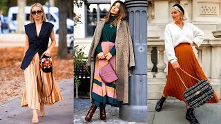 The best IDEAS FOR CHIC LOOKS WITH LONG SKIRTS  Fashion for women over 60  Comfort and style tips [upl. by Norvun259]