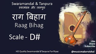 Raag Bihag Swarmandal amp Tanpura D scale D Sharp राग बिहाग स्वरमंडल in D scale for riyaz [upl. by Lasko488]